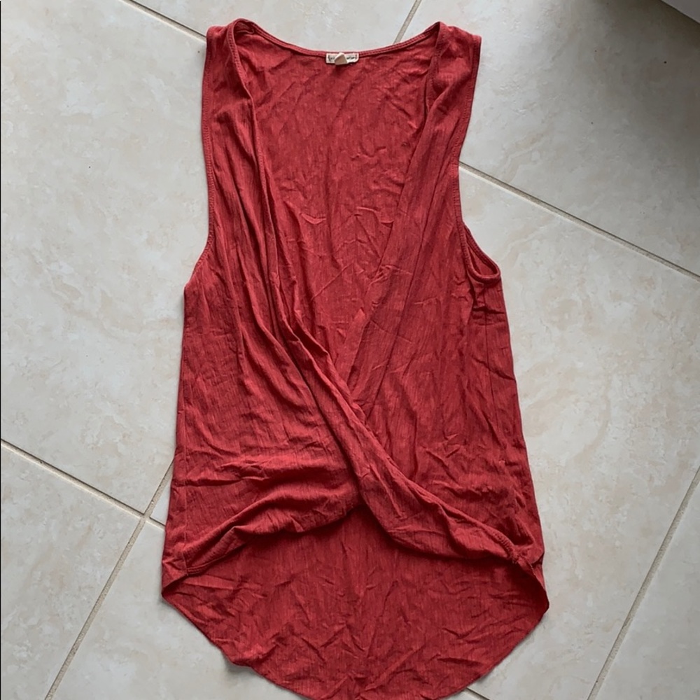 Open front coral top
